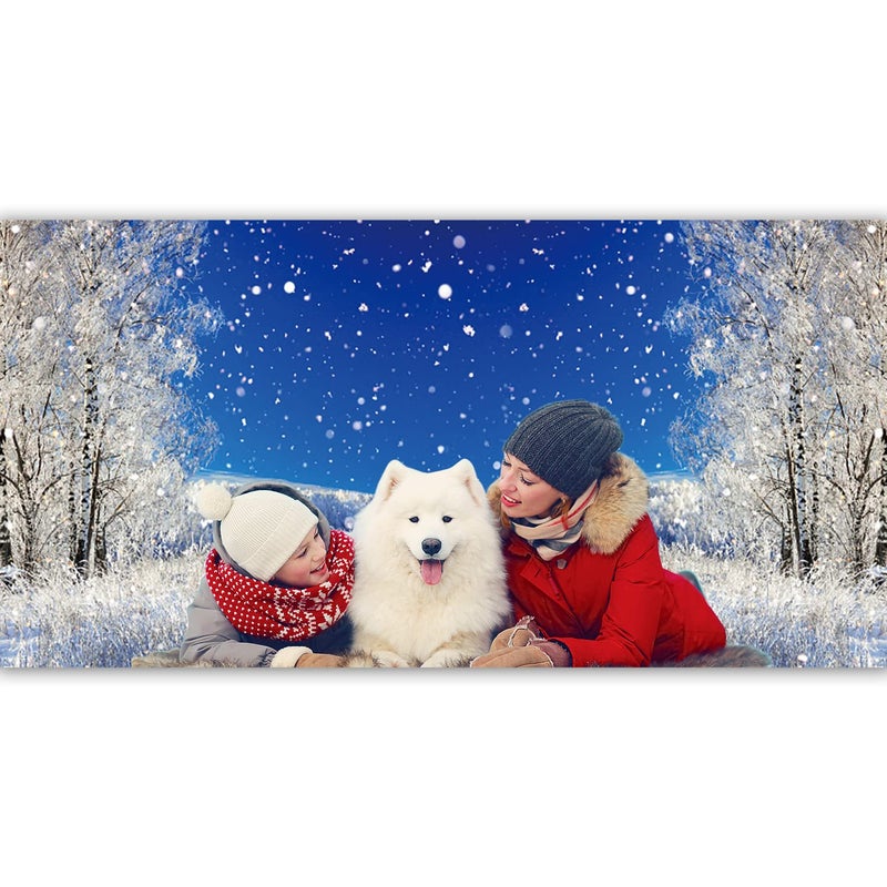 LFEEY 20x10ft Dreamy Forest Snowflake Background Winter Alps Snowy Landscape Photography Backdrop Falling Snow Covered Pine Tree Fir Mountain Snowfield Christmas New Year Holiday Studio Vinyl Props - Image 5